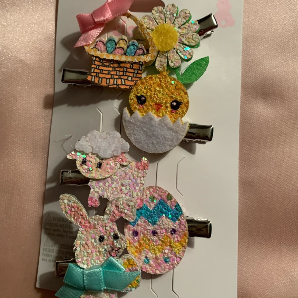 Claire’s Easter girl hair clips. Kids
